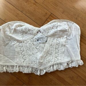 Reclaimed Vintage White Lace Bustier Top